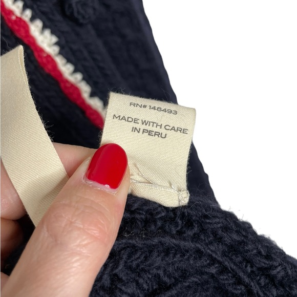 Doen | Tamara Merino Wool Cableknit Cardigan Navy Small - Picture 11 of 12